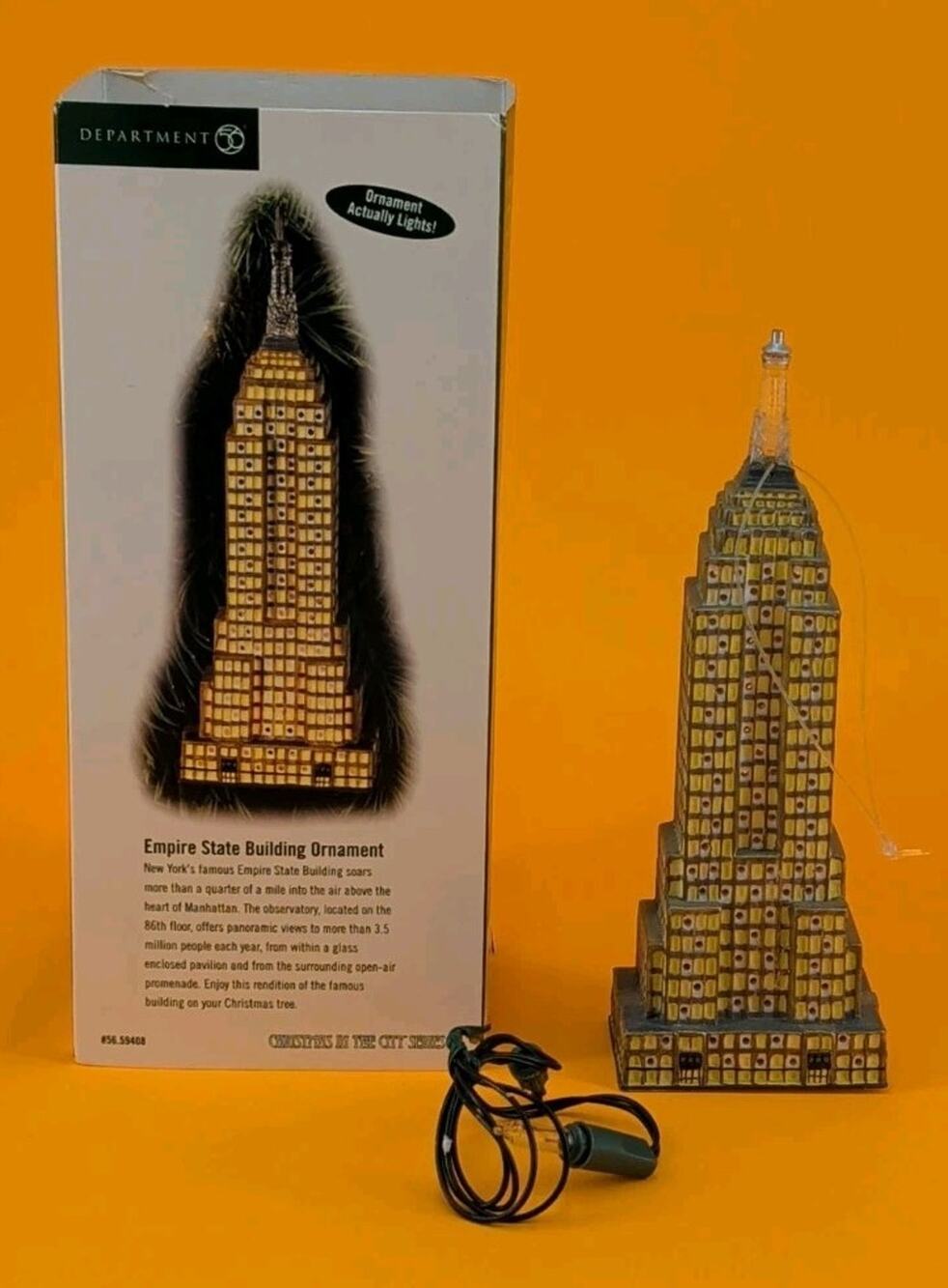 Dept 56 Empire State Building Lighted Ornament 56.59408 Christmas In The City